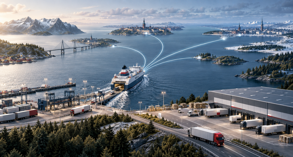 Freight route connecting Poland with Nordic logistics markets