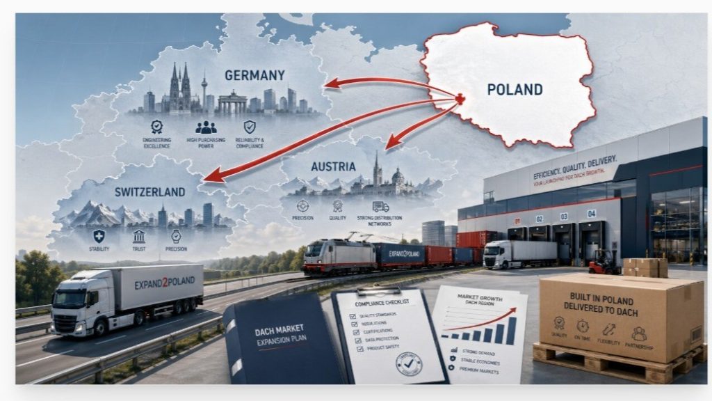 Commercial route from Poland to Germany supporting DACH market entry