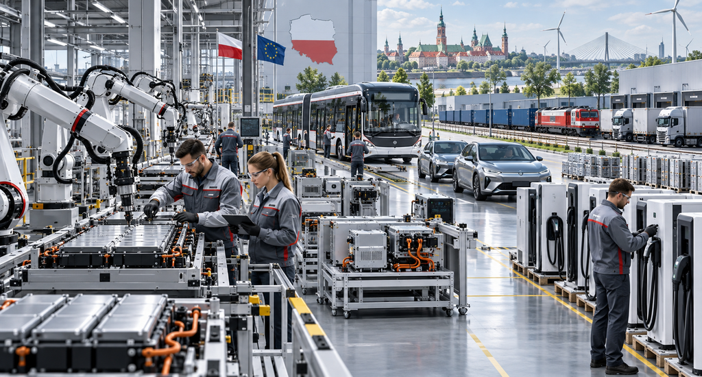 Electric vehicle and battery production at an e-mobility factory